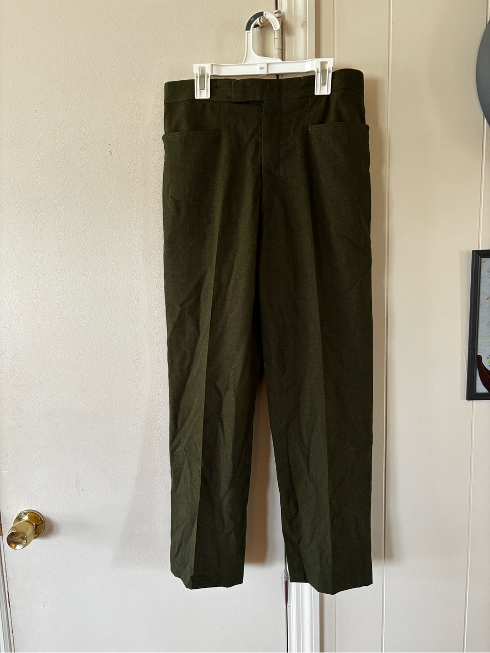 Women's Olive Green Straight-Leg Pants